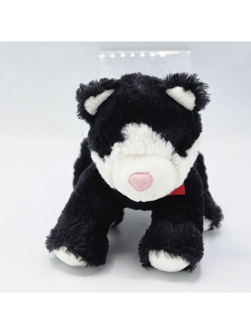 Carters Black White Red Bow Plush Kitty Cat Kitten Stuffed Baby Toy 66974